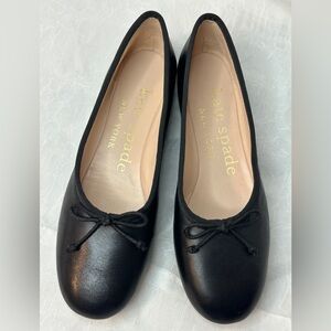 New Kate Spade Black Leather Ballet Flats New in Box